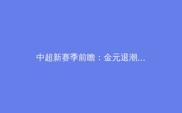 中超新赛季前瞻：金元退潮后的战术革命与青训崛起